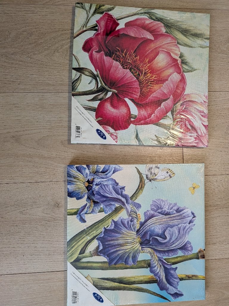 Kaders met bloemen 30 op 30cm elks, Neuf, Moins de 50 cm, Enlèvement ou Envoi, Dessin