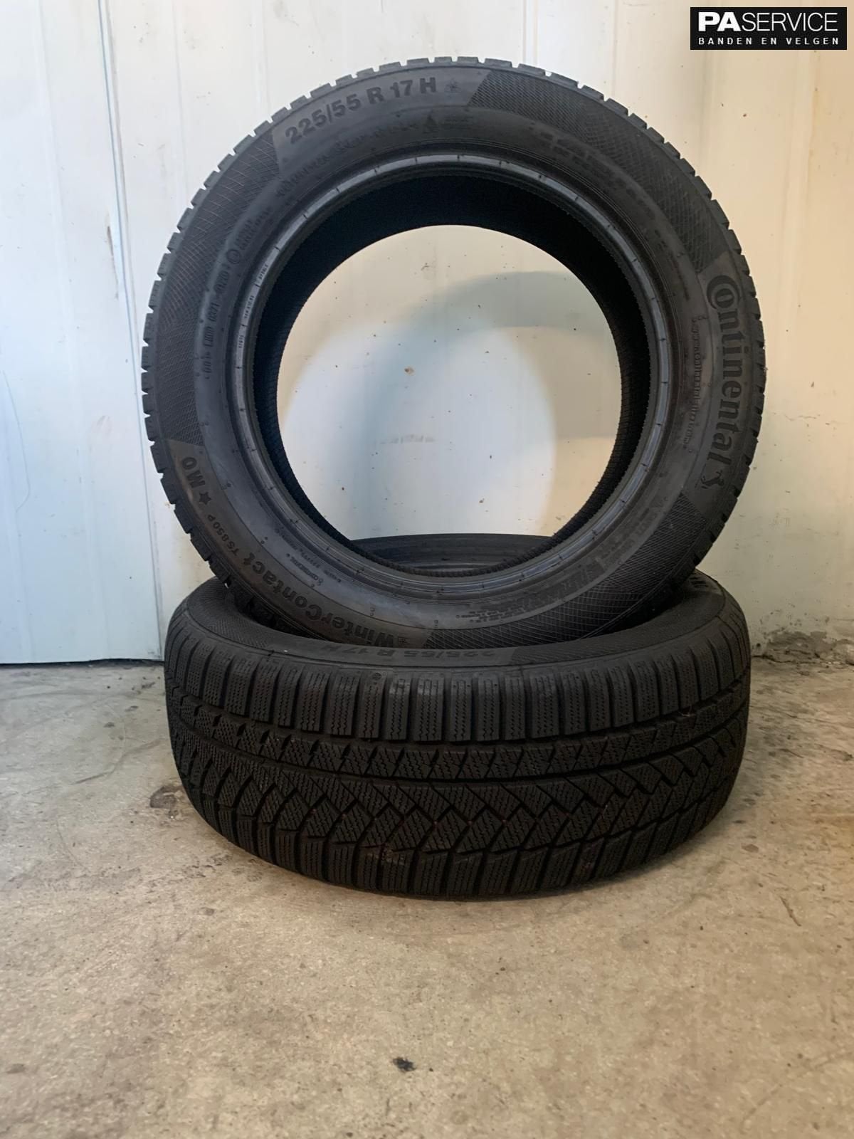 2x Continental 225 55 17 Winterbanden met 7,4 mm, Auto-onderdelen, Gebruikt, Velg(en), -, -