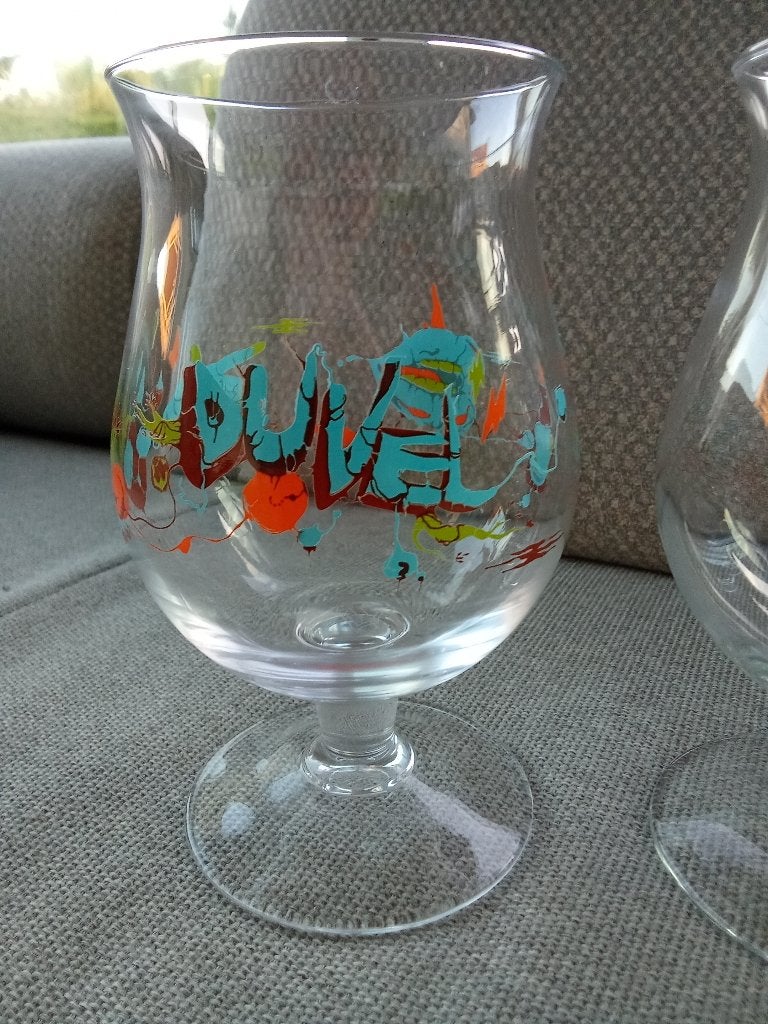 Gelimiteerd Duvel kunstglas 2014 Buggenhout/Merchtem, Verzamelen, Biermerken, Ophalen, Zo goed als nieuw, Glas of Glazen, Duvel