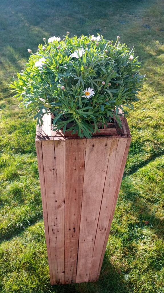 Plantenzuil (60€) - bloembak (30€) - hout, Tuin en Terras, Ophalen, Hout