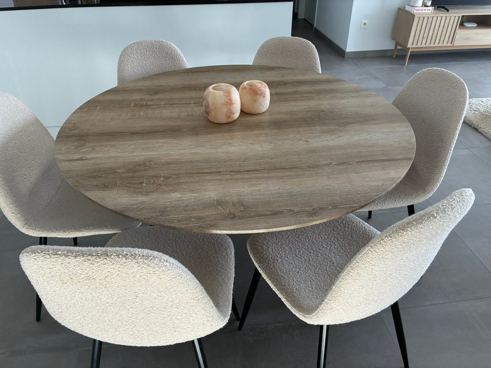 Ronde eettafel te koop, Huis en Inrichting, Ophalen, Gebruikt, Rond, 100 tot 150 cm
