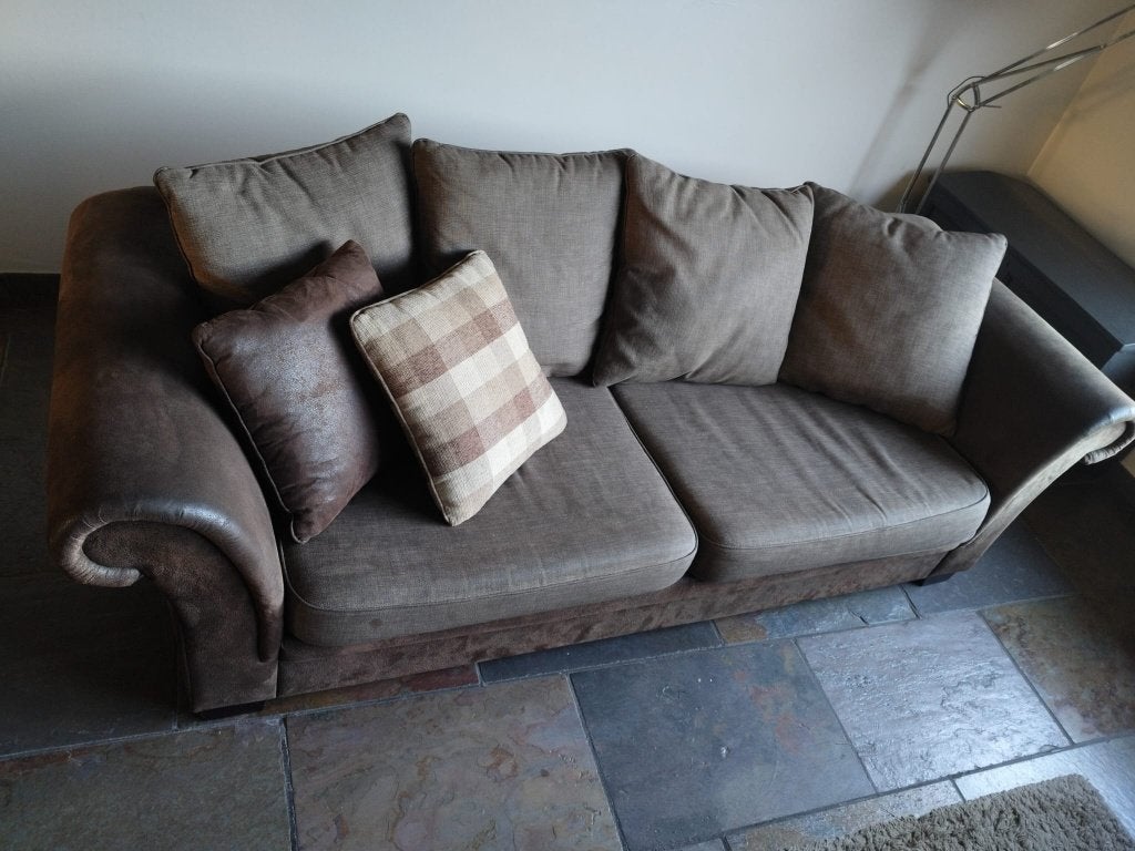 Gratis af te halen: salon 3 zit inclusief kussens, 200 à 250 cm, Banc droit, Enlèvement, Utilisé