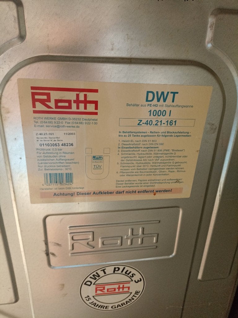Dubbelwandige Mazout tank 3 x 1000 liter, Doe-het-zelf en Bouw, Ophalen, Gebruikt, Overige typen