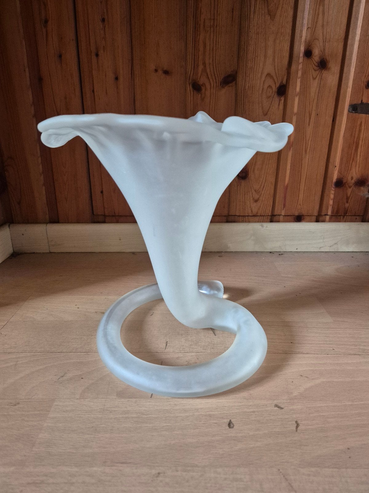 Vintage lelie vaas mat glas, Ophalen, Glas