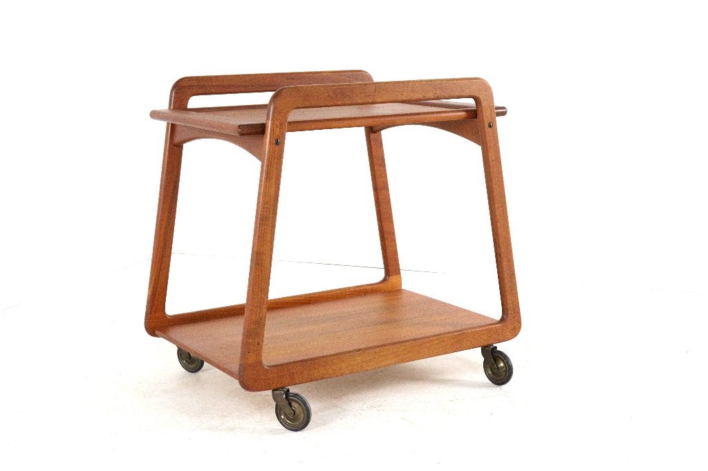 Sika mobler trolley serveerwagen vintage Deens met dienblad, 50 tot 100 cm, Teakhout, Scandinavisch, Ophalen of Verzenden
