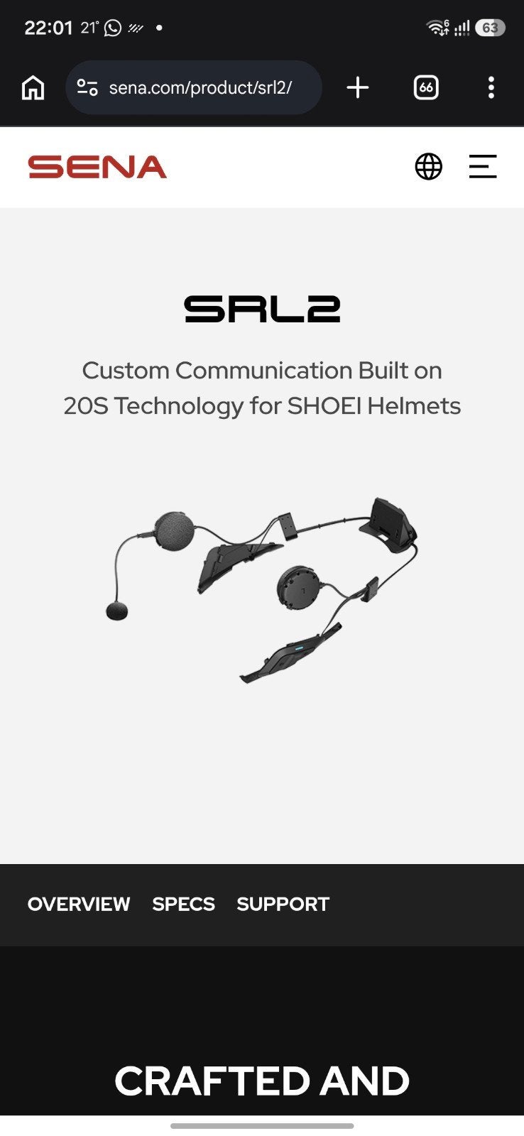 shoei neotec srl2 headset volledig integreerbaar, Motoren, Ophalen of Verzenden, Shoei