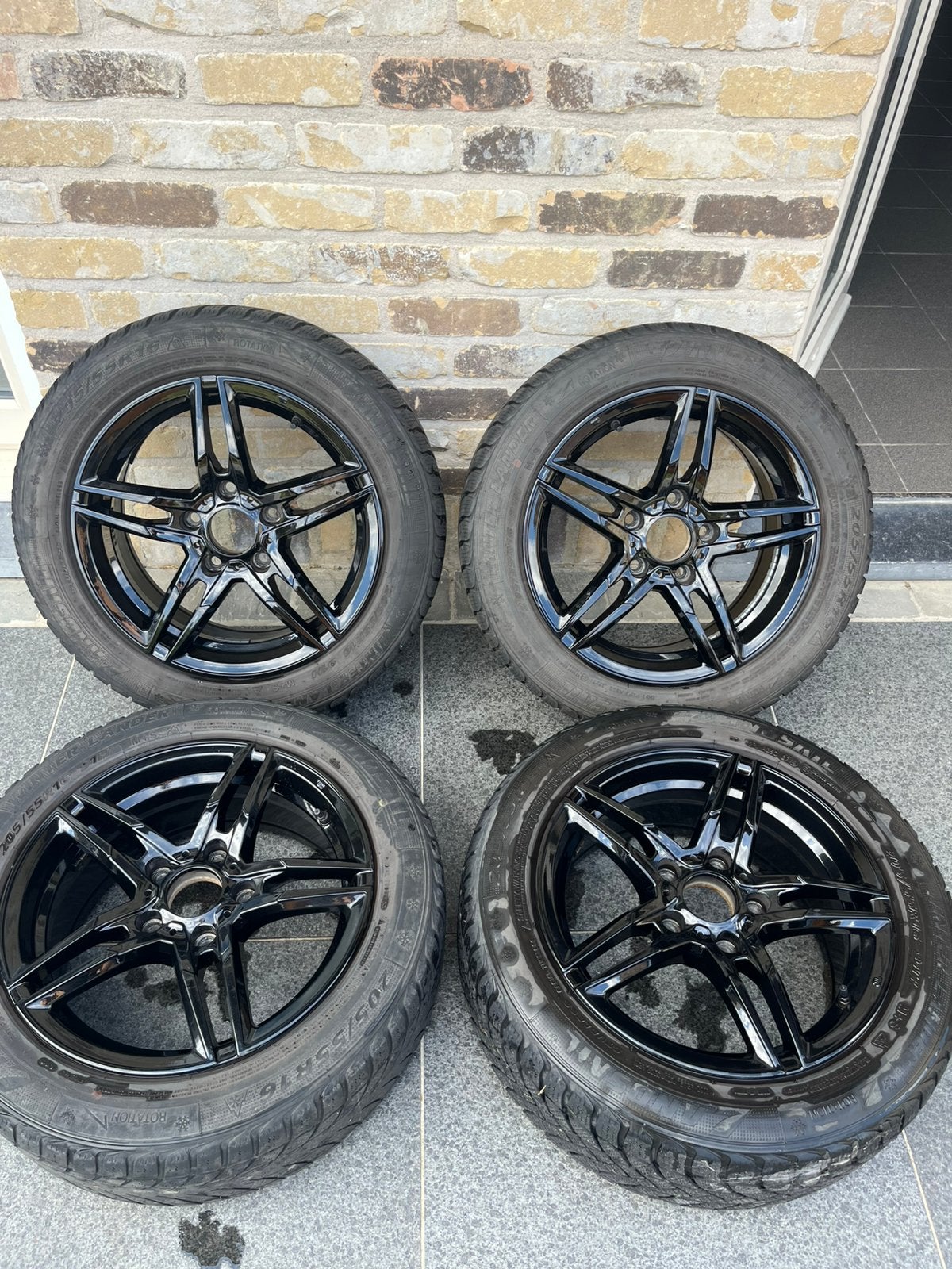 Velgen met winterbanden  5x120 205/55R 16”, Auto-onderdelen, Banden en Velgen, Ophalen, Winterbanden, Velg(en)