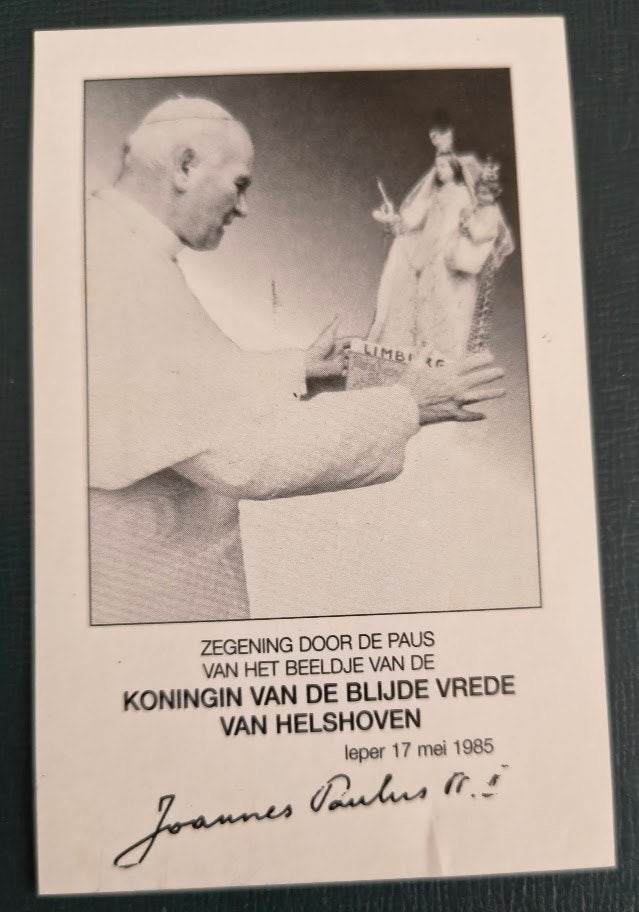 "Zegening door de Paus" – Ieper, 17 mei 1985, Verzamelen, Bidprentjes en Rouwkaarten, Ophalen of Verzenden, Bidprentje