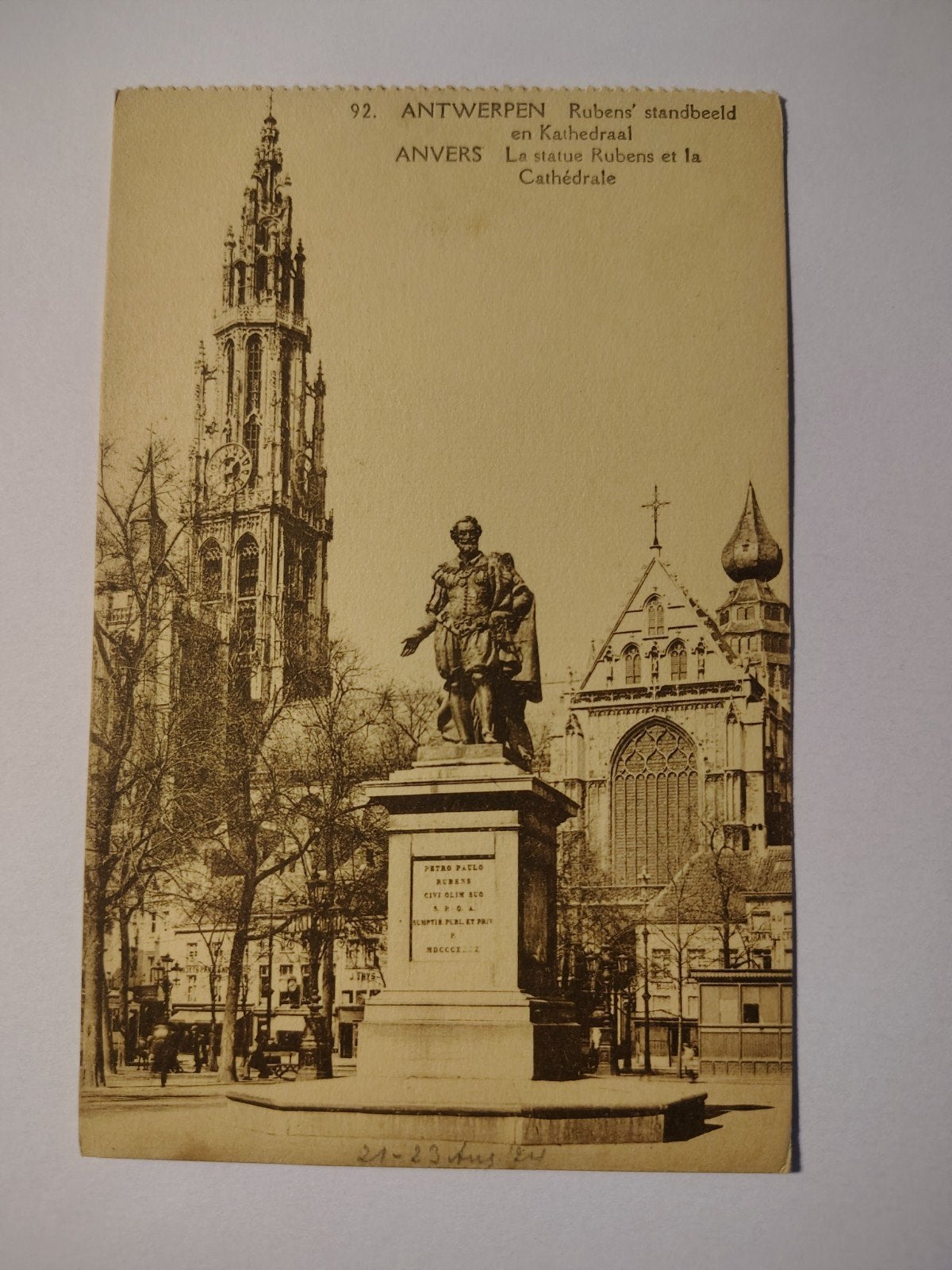 Antwerpen Rubens' standbeeld en Kathedraal, Ophalen of Verzenden, Antwerpen