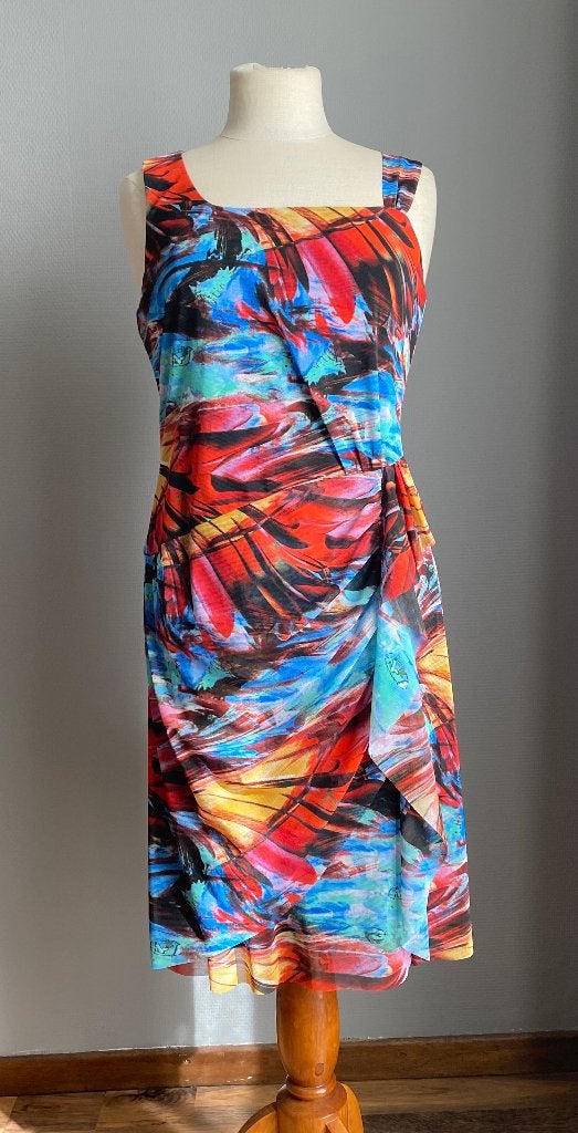 Kleurrijke jurk Joseph Ribkoff maat 40, Kleding | Dames, Maat 38/40 (M), Joseph Ribkoff, Zo goed als nieuw, Onder de knie