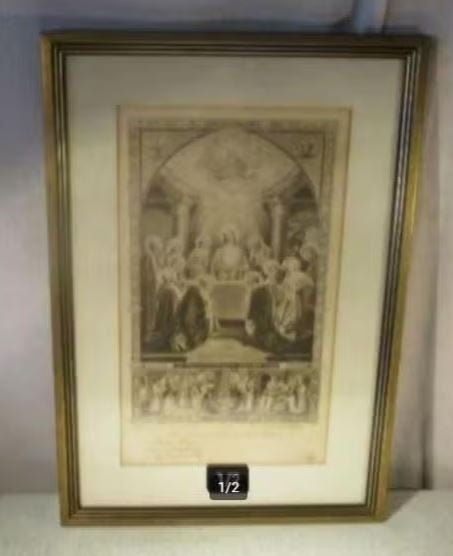 Belle estampe ancienne « La Cène » - 1930, Antiquités & Art, Enlèvement ou Envoi