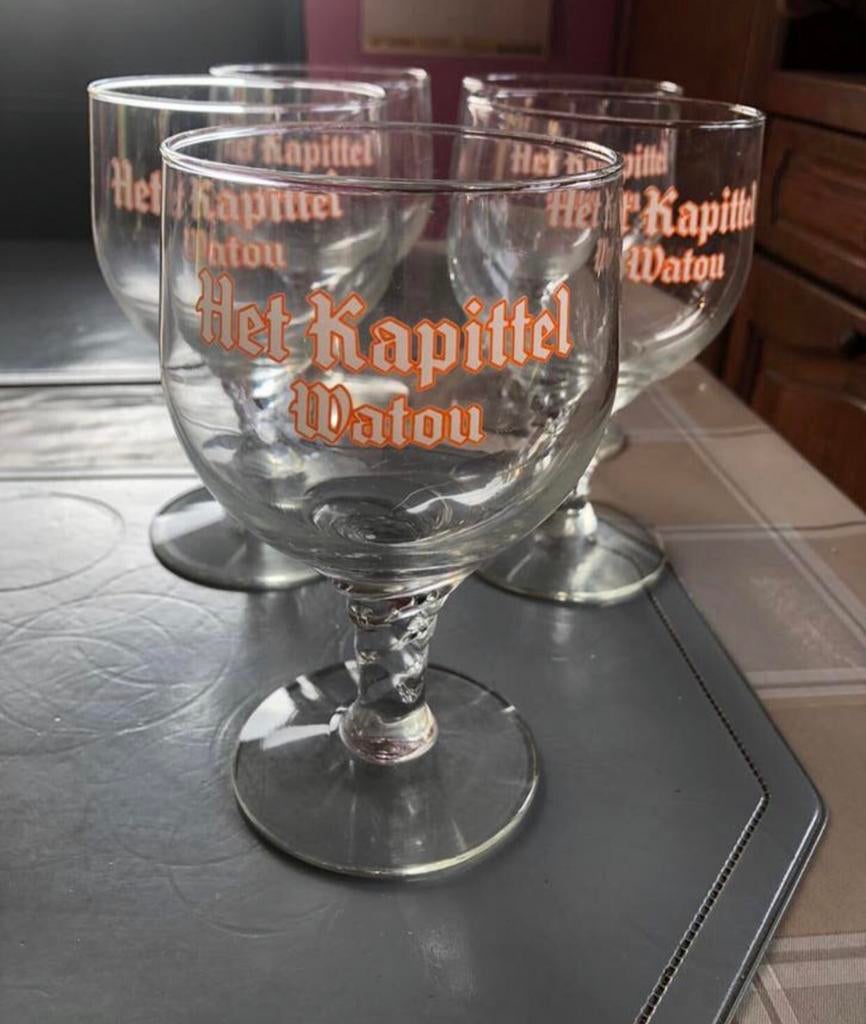 5 nieuwe bierglazen van Het kapittel Watou, Ophalen, Nieuw, Glas of Glazen