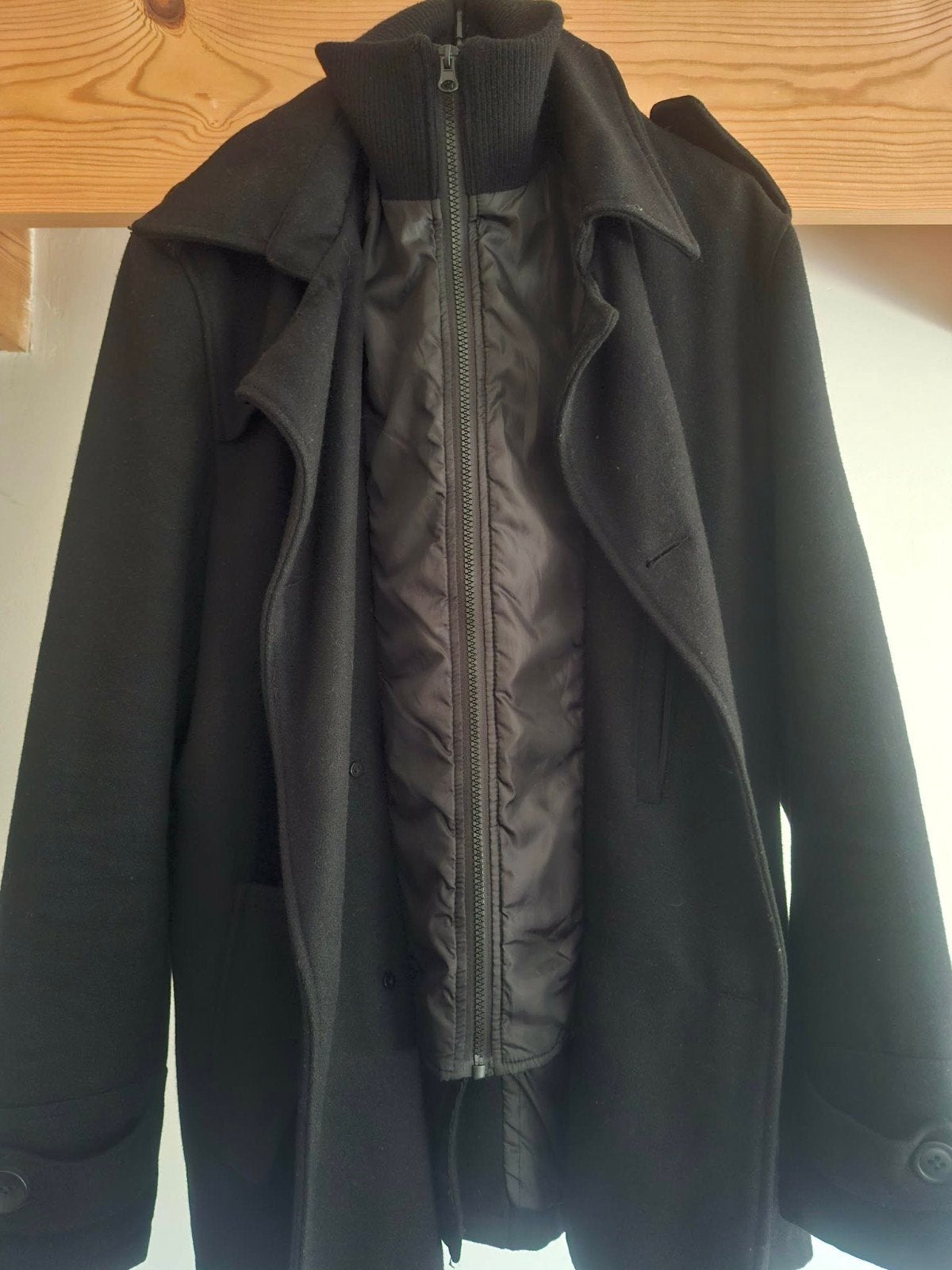 Manteau noir automne-hiver doublé – T. 52/54, Vêtements | Hommes, Vestes | Hiver, Enlèvement ou Envoi, Noir