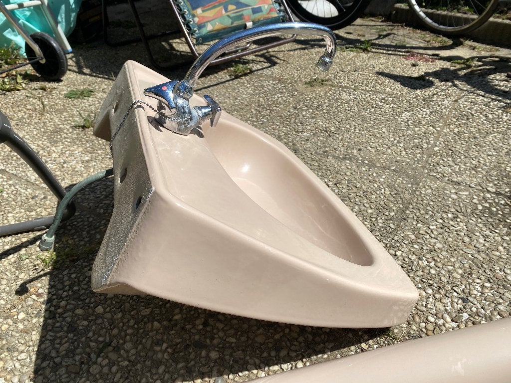 Porseleinen lavabo, Ophalen, Gebruikt, 50 tot 100 cm, Minder dan 100 cm