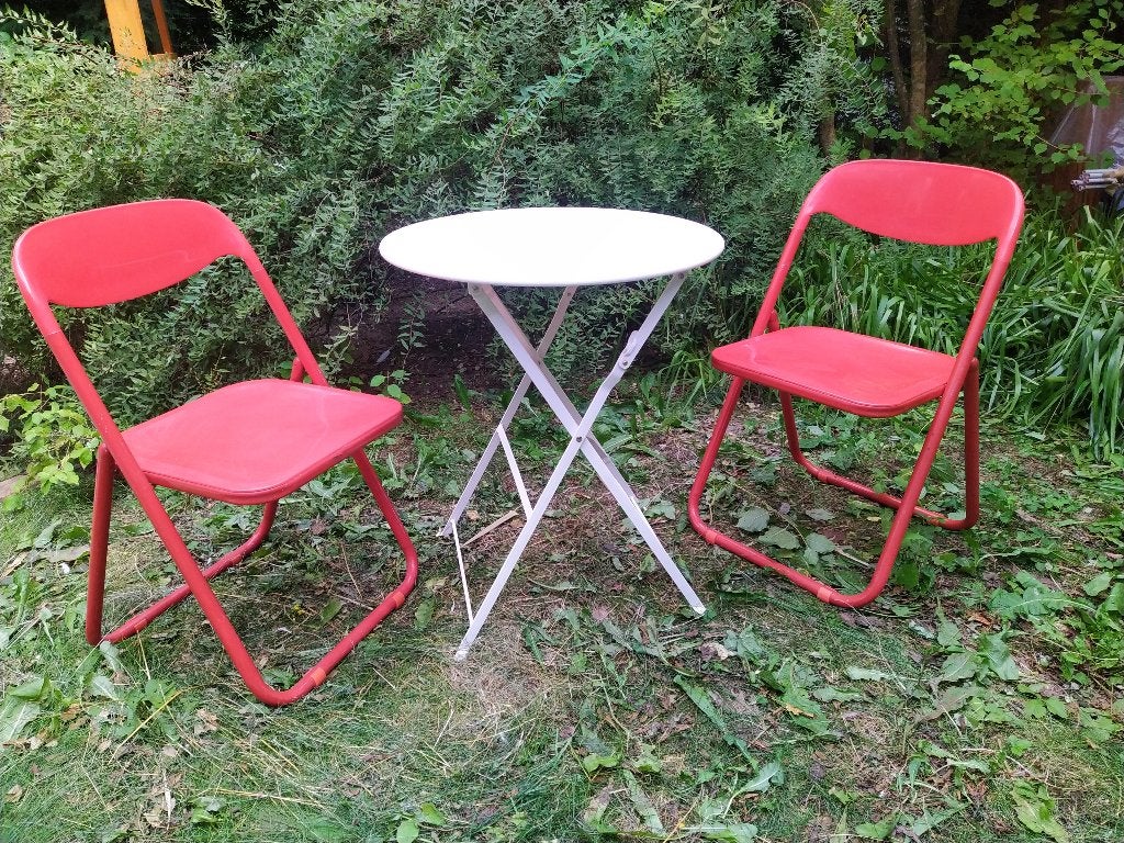 table de jardin+deux chaises (table de balcon), Jardin & Terrasse, Enlèvement, Utilisé