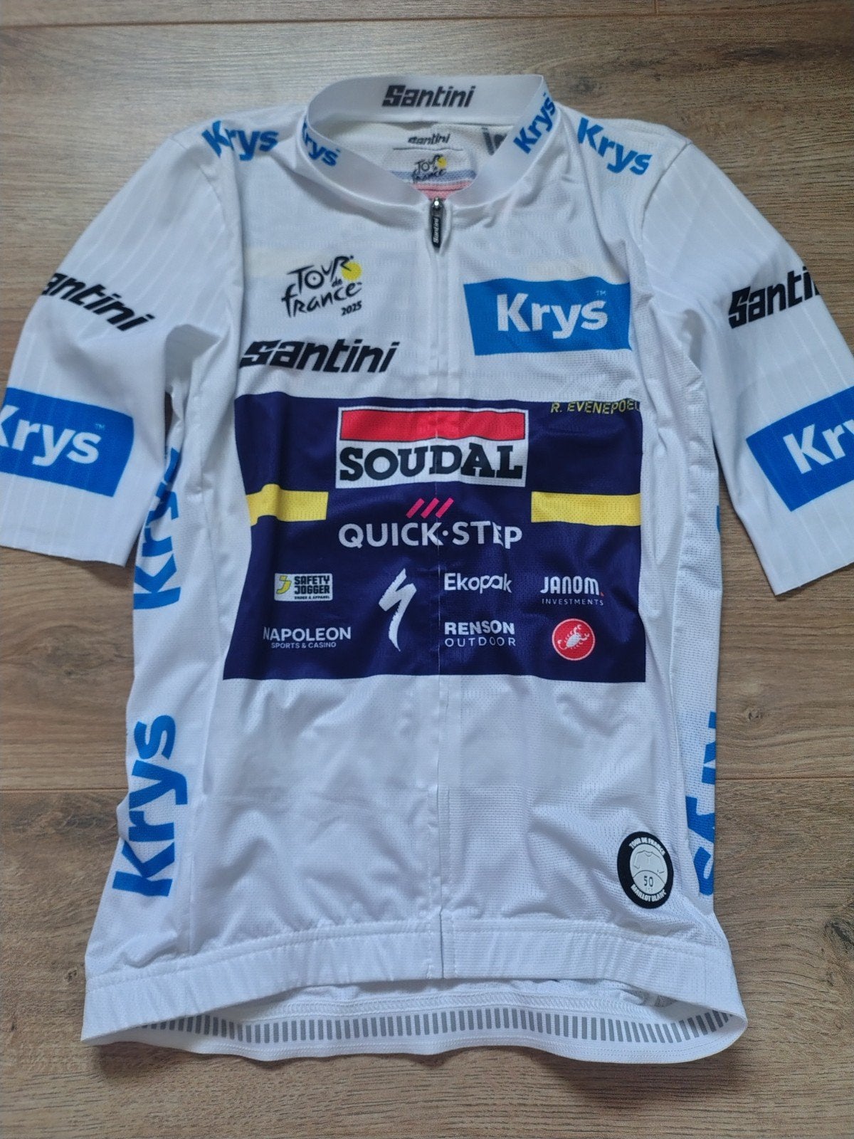 tour de France 2025, witte leiderstrui team soudal-quickstep, Ophalen of Verzenden