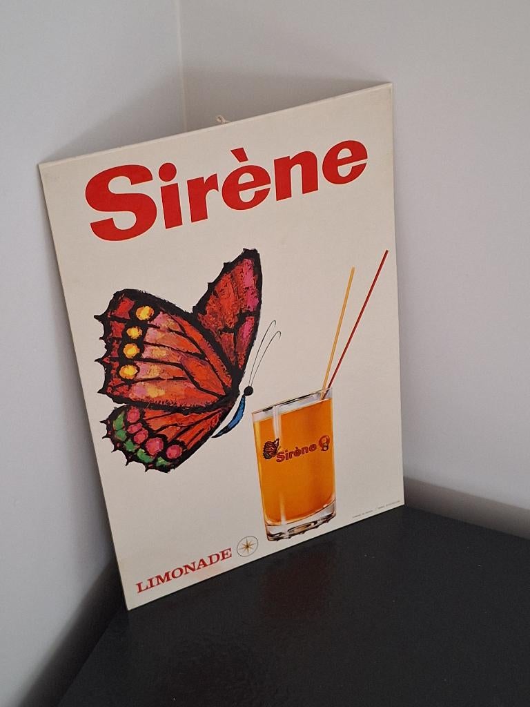 Sirene limonade reclame bord, Verzamelen, Ophalen, Gebruikt, Reclamebord