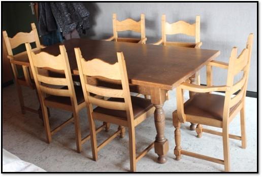 tafel en stoelen, Ophalen