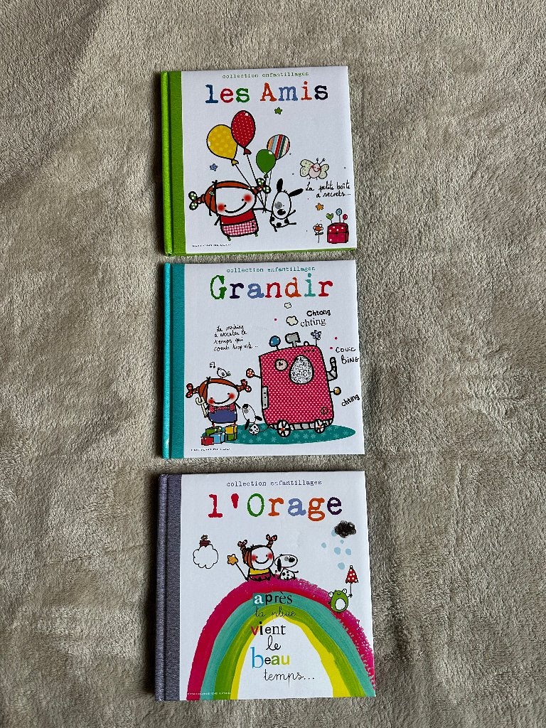 Les amis + Grandir + L'orage, Collection "enfantillages", Ophalen of Verzenden, Gelezen, 3 tot 4 jaar