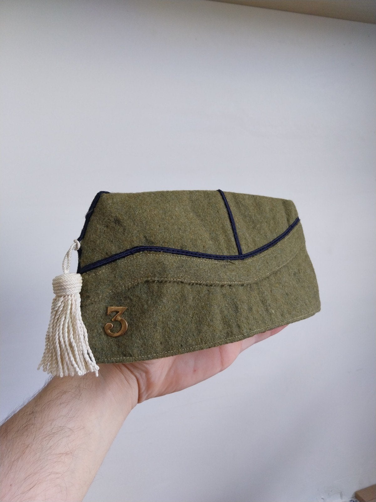 Belgische bonnet de police muts 3e lansiers ABBL 1940, Verzamelen, Ophalen of Verzenden