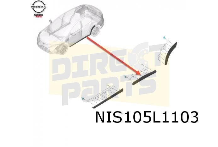 Nissan Ariya (7/22-) Stootlijst achterportier Links Originee, -, Verzenden, -, Nieuw