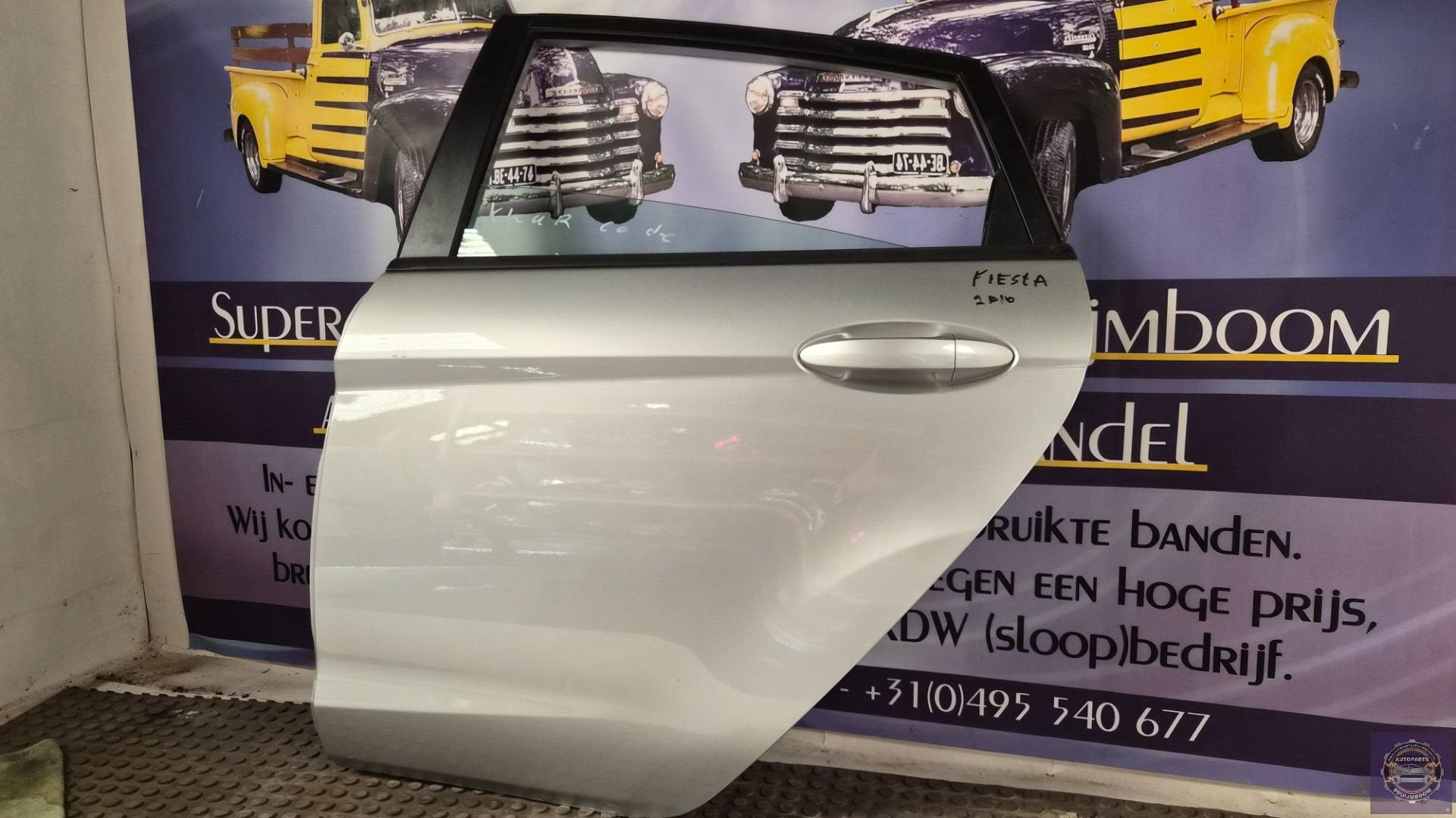 Ford Fiesta 6 (JA8) Deur 4Deurs links-achter grijs 7, Gebruikt, Deur, Info@ford.com, Ford