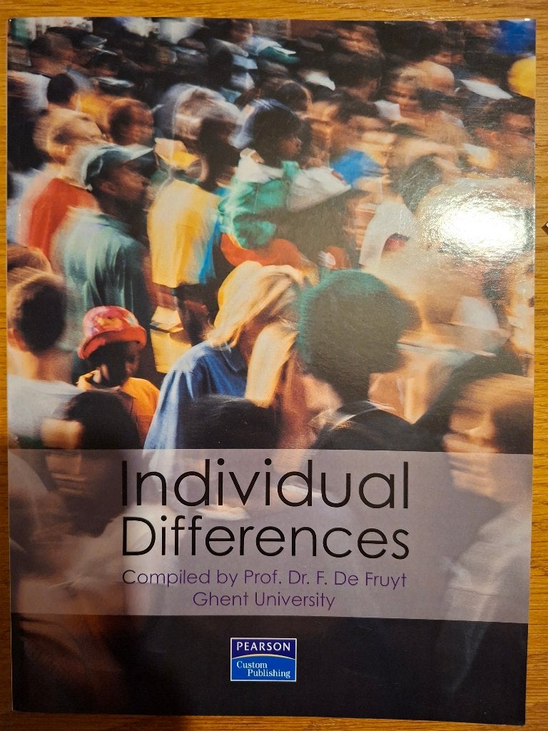 Boek 'Individual Differences' te koop, Enlèvement, Comme neuf, Psychologie de la personnalité, De Fruyt