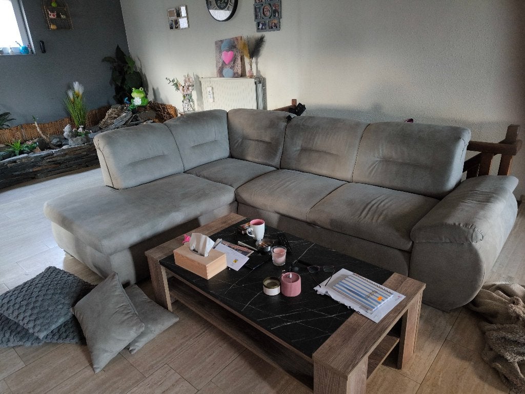 Canapé d'angle, Maison & Meubles, Enlèvement, Comme neuf, Tissus, En nubuk