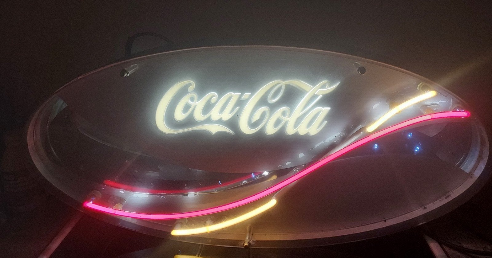 Enseigne au néon Coca-Cola, Enlèvement ou Envoi, Utilisé, Table lumineuse ou lampe (néon)