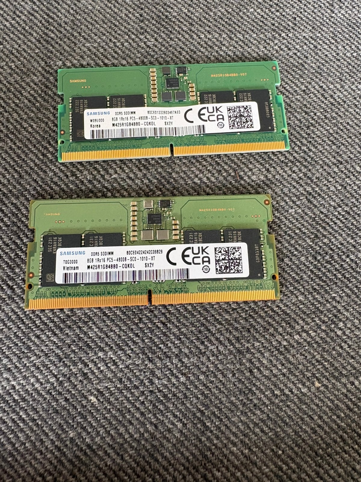 Samsung 16gb DDR5 SODIM RAM (2x 8gb), Ophalen, Zo goed als nieuw