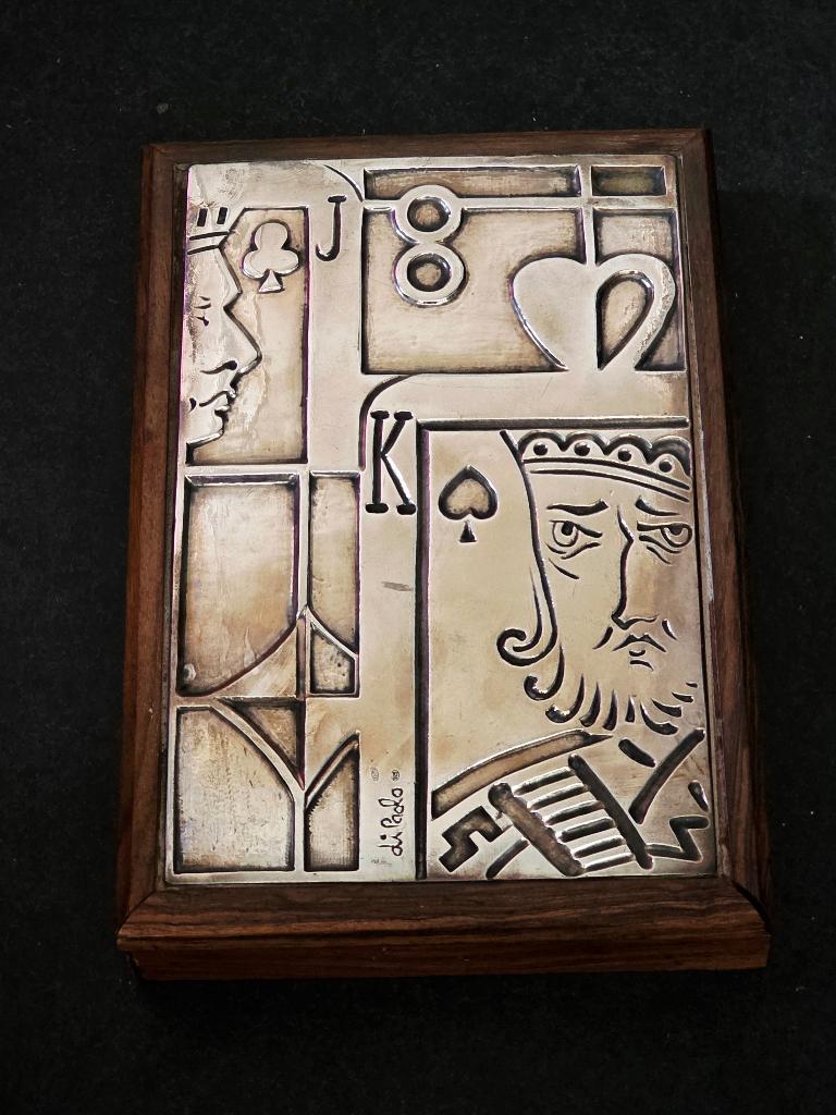 Houten doosje met zilveren 925 top, Antiek en Kunst, Antiek | Zilver en Goud, Ophalen of Verzenden, Zilver