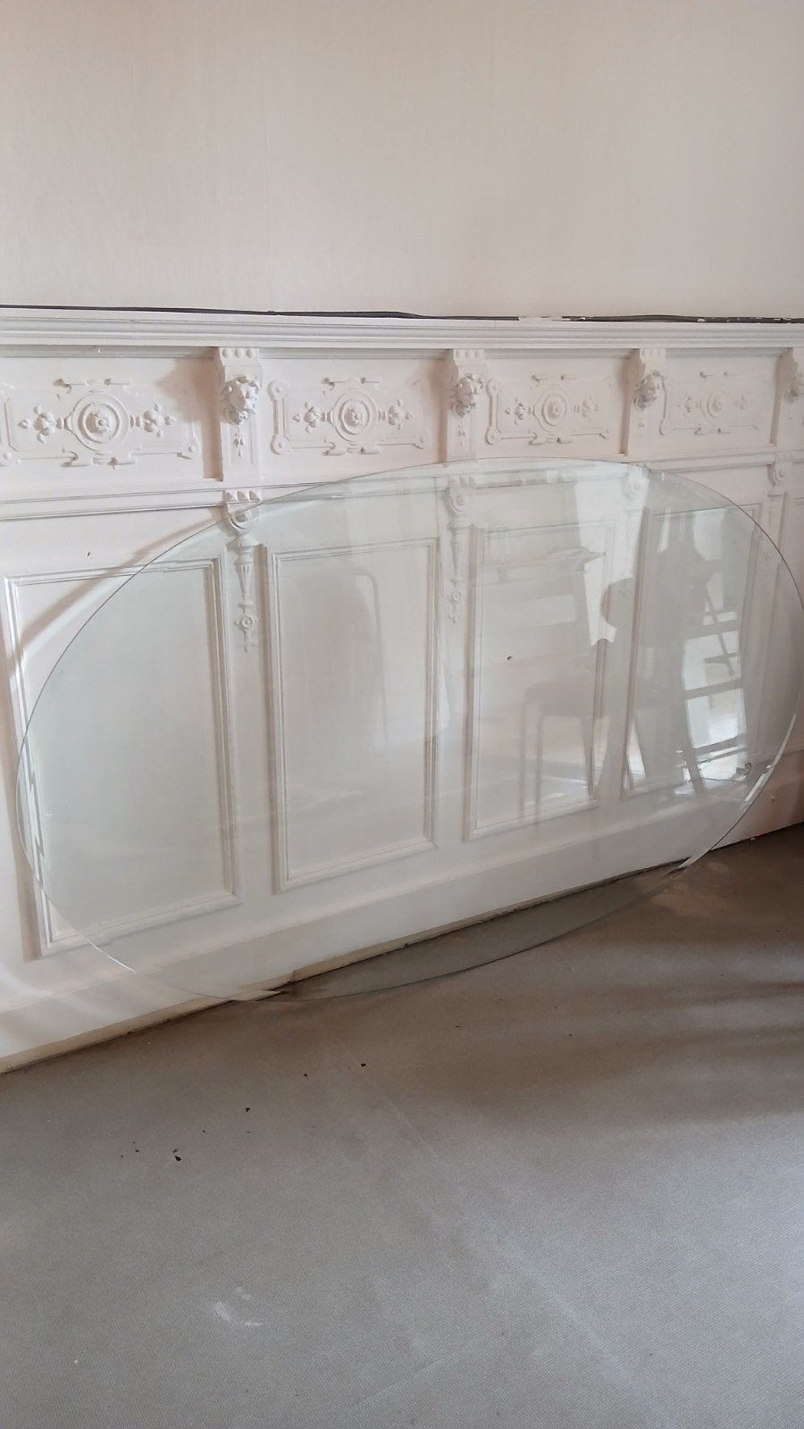 Grand plateau ovale en verre pour table vintage, Enlèvement, Verre