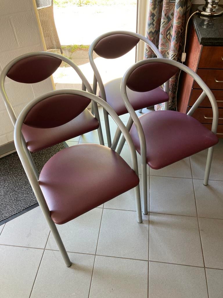 4 keukenstoelen, Maison & Meubles, Chaises, Enlèvement, Utilisé, Autres couleurs, Métal