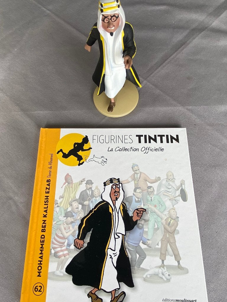 Kuifje beeldje Mohammed Ben Kalish Ezab nr. 62 met boekje, Ophalen of Verzenden, Kuifje, Zo goed als nieuw, Beeldje of Figuurtje
