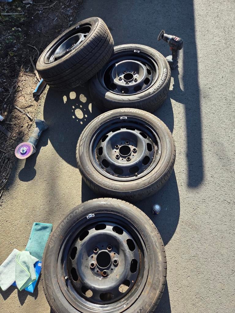 Jantes toles d origine bmw serie 1 avec pneus 195 55 16, Ophalen of Verzenden, Velg(en)