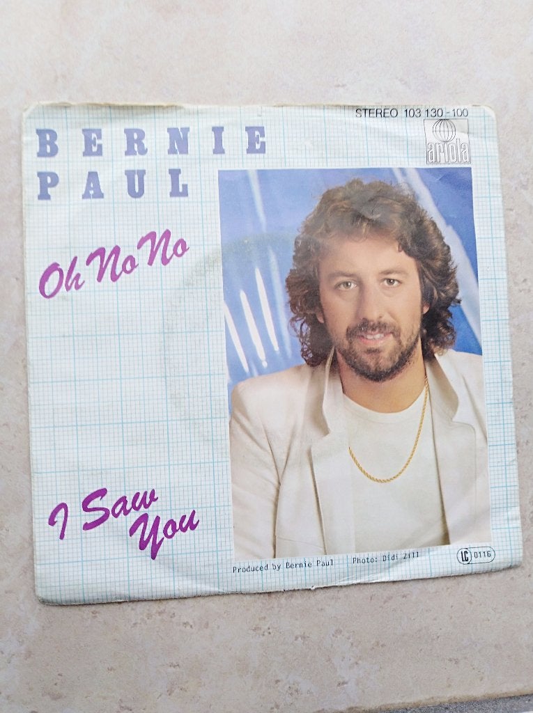 BERNIE PAUL: "Oh no no", 7 inch, Single, Zo goed als nieuw, Pop