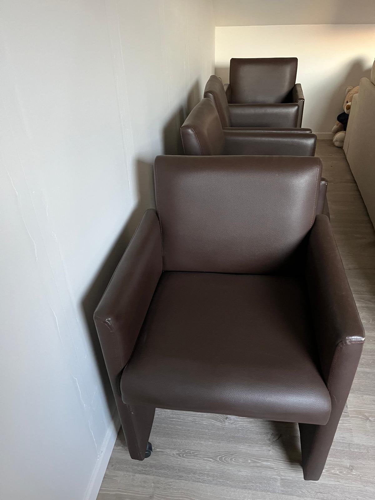 Set de 4 chaises en cuir marron, Enlèvement, Utilisé, Quatre, Synthétique