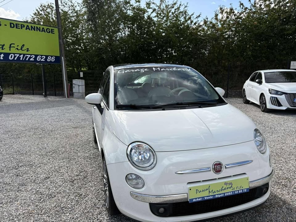 Fiat 500 (bj 2015), Auto's, Fiat, Gebruikt, Leder en Stof, Wit, Stadsauto
