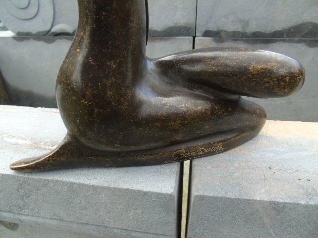 standbeeld van een naakte vrouw in brons gesigneerd, BEN..., Antiek en Kunst, Ophalen of Verzenden, Brons