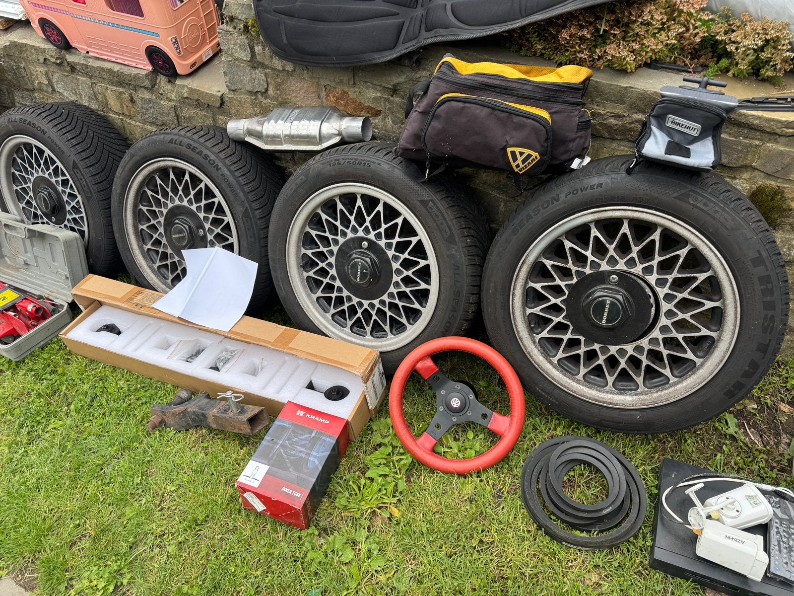 VW Golf oldtimer Borbet velgen met goede banden, 15 pouces, Pneus et Jantes, 4 Saisons, Véhicule de tourisme