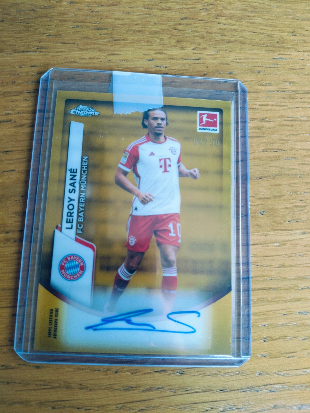 Topps Chrome Leroy Sane Bayern München autograph/genummerd, Verzamelen, Ophalen of Verzenden