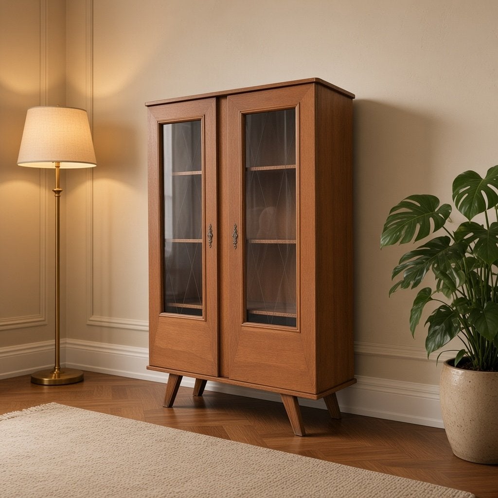 Vintage houten vitrine kast, Kinderen en Baby's, Ophalen of Verzenden, Gebruikt, Kast