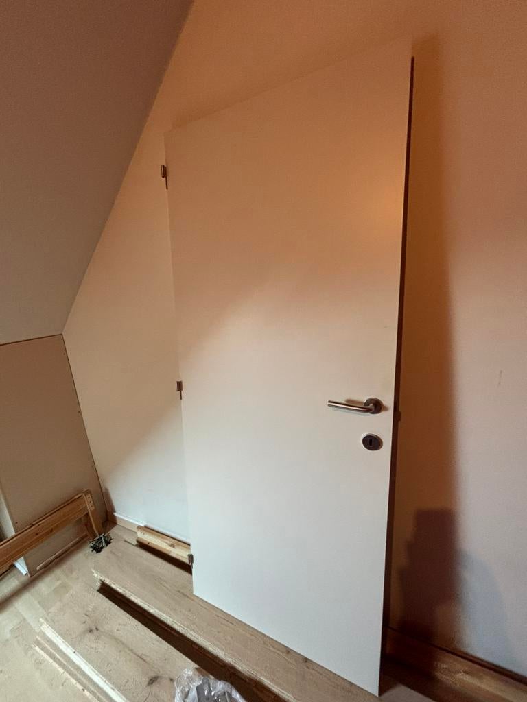 Binnendeur schilderdeur gebroken wit/beige, Doe-het-zelf en Bouw, Deuren en Vliegenramen, Ophalen, Gebruikt, 80 tot 100 cm, Binnendeur