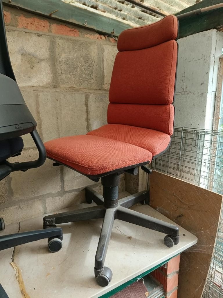 Rode bureaustoel Martin Stoll Collection jaren 70, vintage, Ophalen, Gebruikt, Rood, Bureaustoel