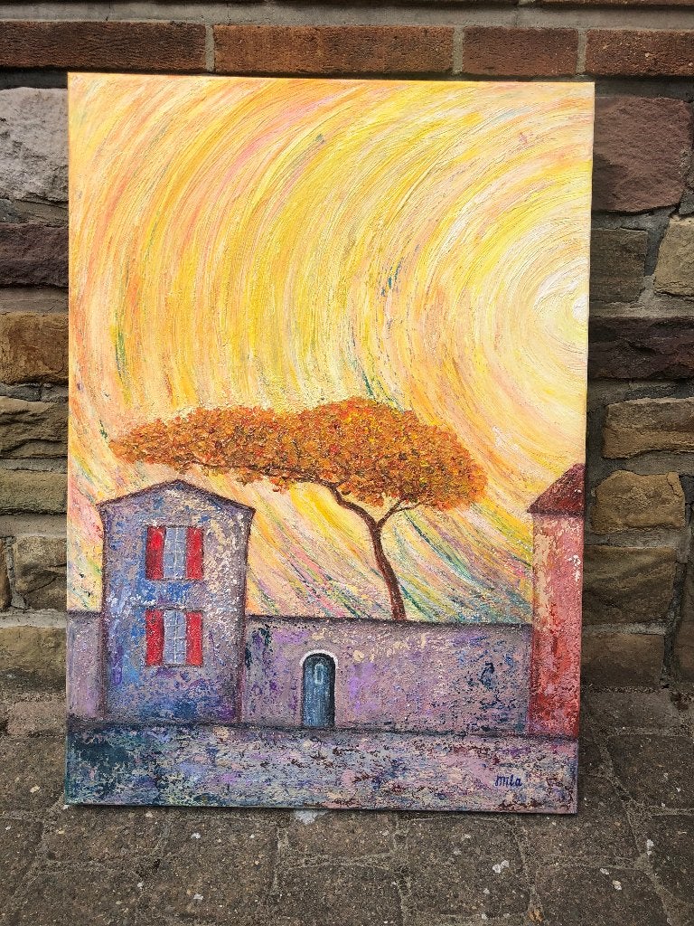 Schilderij, Antiek en Kunst, Ophalen, Acrylverf