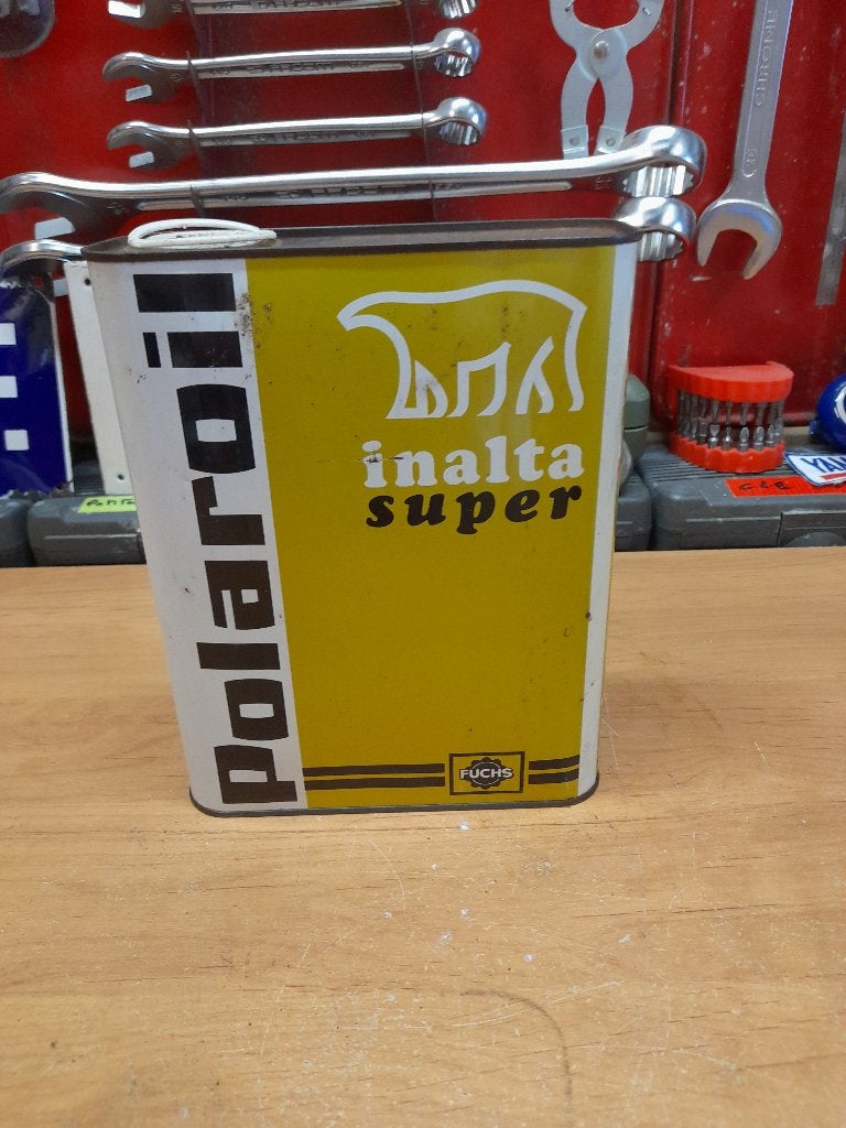 ancien bidon huile vide polaroil inalta super fushs, Envoi, Utilisé, Autres types