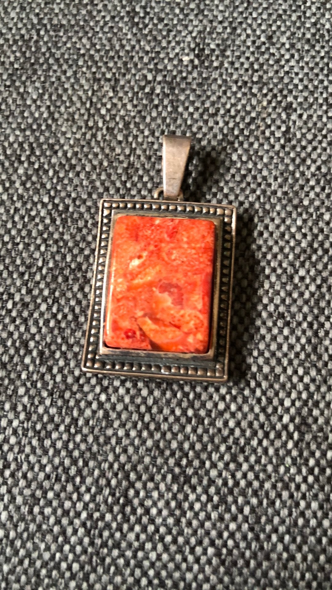 Pendentif art deco corail argent, Bijoux, Sacs & Beauté, Pendentifs, Enlèvement ou Envoi, Comme neuf, Argent, Argent