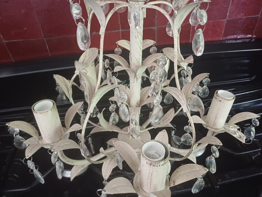2 mooie lusters landelijke stijl, Maison & Meubles, Lampes | Lustres, Enlèvement, Comme neuf, Métal