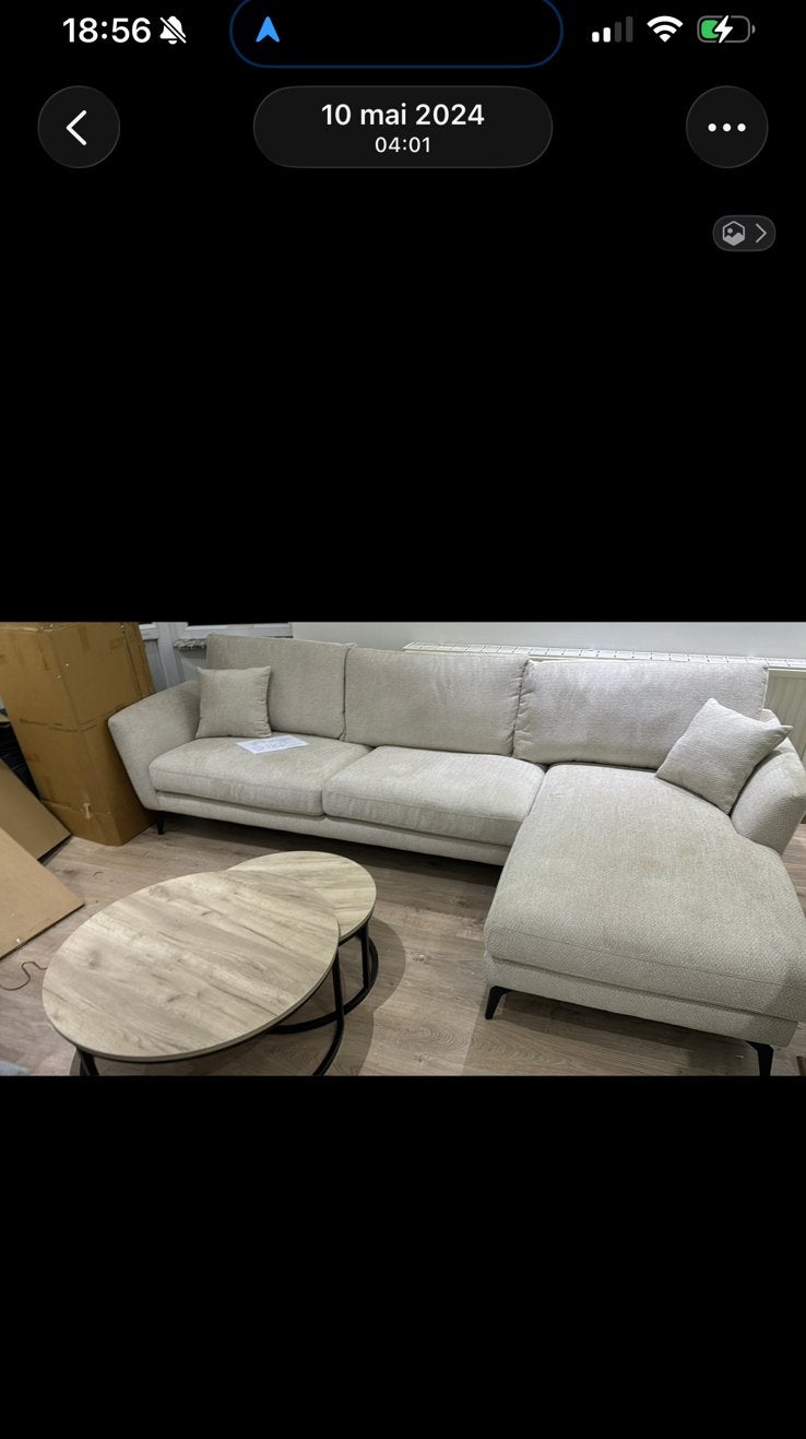 Weba fauteuil 293x160cm - stof - beige, Ophalen, Nieuw, Stof