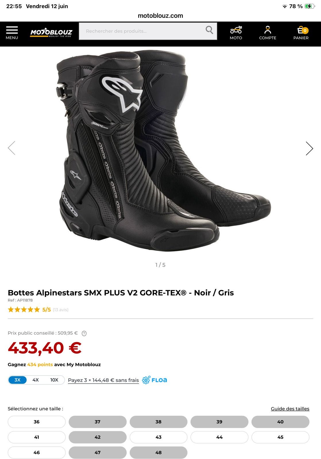 Botte moto racing gor tex pointure 44, Motos, Vêtements | Vêtements de moto, Enlèvement, Neuf, sans ticket, Hommes, Bottes